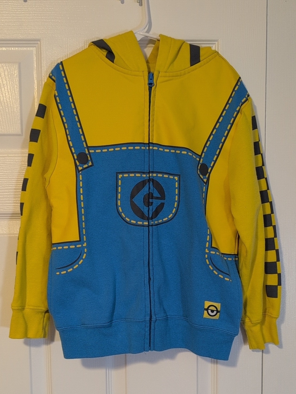 Minions Kid's Yellow & Blue Zip-Up Sweatshirt Hoodie